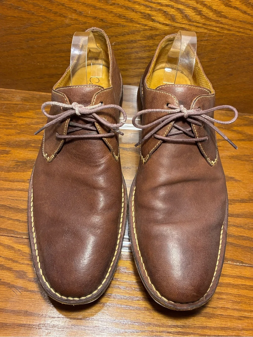 Cole Haan Contrast Stitch Derby Shoes Brown Leather Men’s Size 11